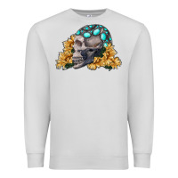 Dove Grey skull with sunflowers Premium Sweatshirt - RanaPortraitStore