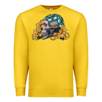 Lemon skull with sunflowers Premium Sweatshirt - RanaPortraitStore
