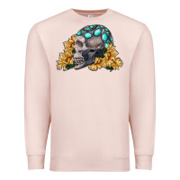 Pale Pink skull with sunflowers Premium Sweatshirt - RanaPortraitStore