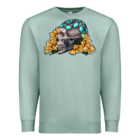 Seafoam skull with sunflowers Premium Sweatshirt - RanaPortraitStore