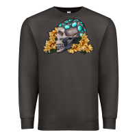 Smoke skull with sunflowers Premium Sweatshirt - RanaPortraitStore