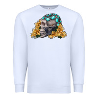 White skull with sunflowers Premium Sweatshirt - RanaPortraitStore