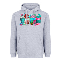 Heather Grey mermaid coffee cups Heavyweight Hoodie - Zillion Design Studio