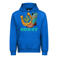 Cobalt howdy turquoise cowboy boots horseshoe Urban Hoodie - AdoDesignShop