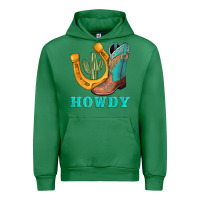 Emerald howdy turquoise cowboy boots horseshoe Urban Hoodie - AdoDesignShop