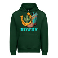 Forest Green howdy turquoise cowboy boots horseshoe Urban Hoodie - AdoDesignShop
