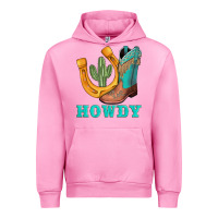 Fuchsia Pink howdy turquoise cowboy boots horseshoe Urban Hoodie - AdoDesignShop