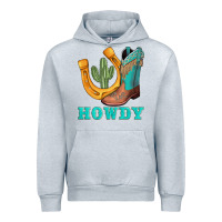 Heather Grey howdy turquoise cowboy boots horseshoe Urban Hoodie - AdoDesignShop