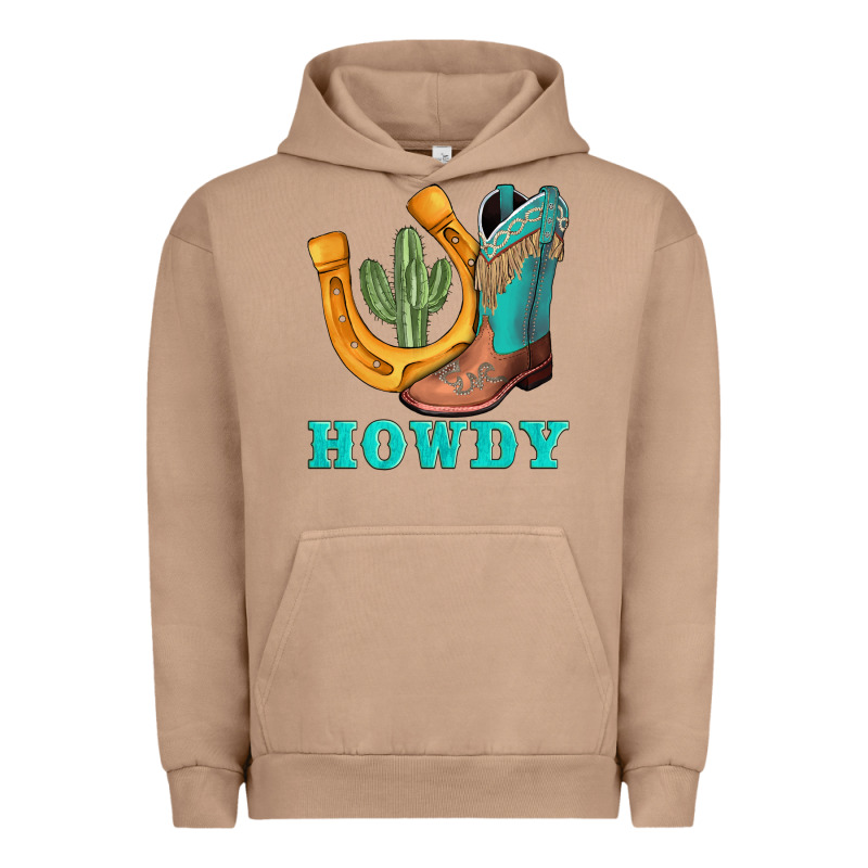 Howdy Turquoise Cowboy Boots Horseshoe Urban Hoodie by AdoDesignShop | Teevron