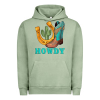 Pigment Oil Green howdy turquoise cowboy boots horseshoe Urban Hoodie - AdoDesignShop