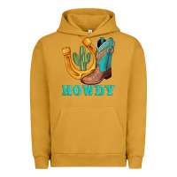 Pigment Peanut Butter howdy turquoise cowboy boots horseshoe Urban Hoodie - AdoDesignShop