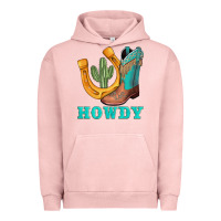 Pigment Salmon howdy turquoise cowboy boots horseshoe Urban Hoodie - AdoDesignShop