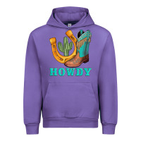 Tulip howdy turquoise cowboy boots horseshoe Urban Hoodie - AdoDesignShop