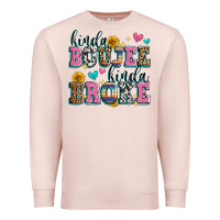 Pale Pink kinda boujee kinda broke Premium Sweatshirt - Zillion Design Studio