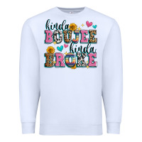 White kinda boujee kinda broke Premium Sweatshirt - Zillion Design Studio