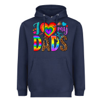 Navy i love my dads Heavyweight Hoodie - texasbilliewilder