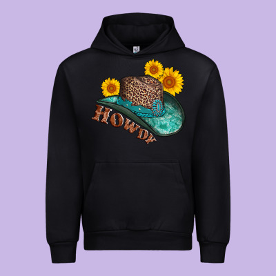 Howdy Leopard Tooled Leather Hat Urban Hoodie Designed By Adodesignshop
