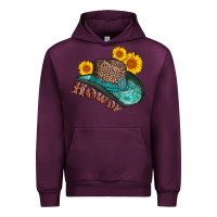 Mauve Wine howdy leopard tooled leather hat Urban Hoodie - AdoDesignShop