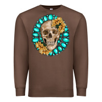 Chestnut skull with gemstone and sunflower Premium Sweatshirt - RanaPortraitStore