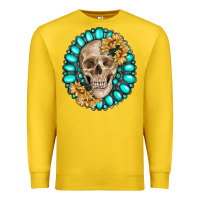 Lemon skull with gemstone and sunflower Premium Sweatshirt - RanaPortraitStore