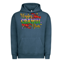 Pigment Midnight Navy happy crawdi gras with crawfish Urban Hoodie - Artiststas