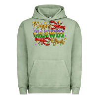 Pigment Oil Green happy crawdi gras with crawfish Urban Hoodie - Artiststas