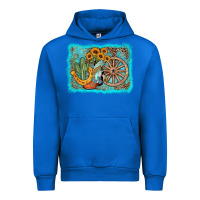Cobalt western wooden wheel cowboy boots Urban Hoodie - AdoDesignShop