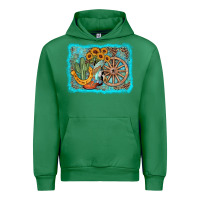 Emerald western wooden wheel cowboy boots Urban Hoodie - AdoDesignShop