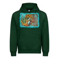 Forest Green western wooden wheel cowboy boots Urban Hoodie - AdoDesignShop