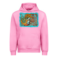 Fuchsia Pink western wooden wheel cowboy boots Urban Hoodie - AdoDesignShop