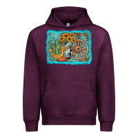 Mauve Wine western wooden wheel cowboy boots Urban Hoodie - AdoDesignShop