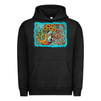 Pigment Black western wooden wheel cowboy boots Urban Hoodie - AdoDesignShop