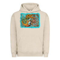 Pigment French Oak western wooden wheel cowboy boots Urban Hoodie - AdoDesignShop
