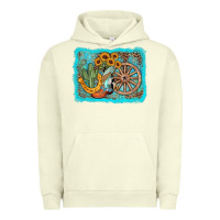 Pigment Pistachio western wooden wheel cowboy boots Urban Hoodie - AdoDesignShop