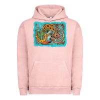 Pigment Salmon western wooden wheel cowboy boots Urban Hoodie - AdoDesignShop