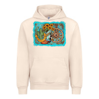 Sandshell western wooden wheel cowboy boots Urban Hoodie - AdoDesignShop