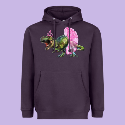 Heavyweight Hoodie Balerina T-Rex Dinosaur With Tutu