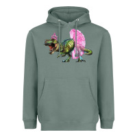 Sage Balerina T-Rex Dinosaur With Tutu Heavyweight Hoodie - RanaPortraitStore