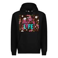Black nurse life with pearls Premium Hoodie - AdoDesignShop