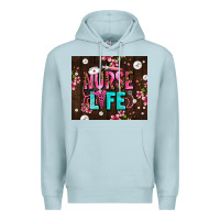 Blue Mist nurse life with pearls Premium Hoodie - AdoDesignShop