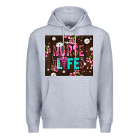 Heather Grey nurse life with pearls Premium Hoodie - AdoDesignShop