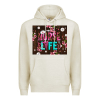 Oatmeal Heather nurse life with pearls Premium Hoodie - AdoDesignShop