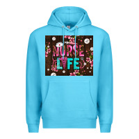 Ocean Blue nurse life with pearls Premium Hoodie - AdoDesignShop