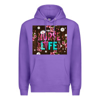 Purple nurse life with pearls Premium Hoodie - AdoDesignShop
