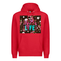 Red nurse life with pearls Premium Hoodie - AdoDesignShop