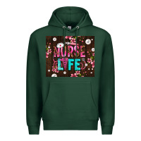 Sports Green nurse life with pearls Premium Hoodie - AdoDesignShop