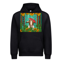 Black goat with sunflower and cactus Urban Hoodie - Artiststas