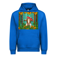 Cobalt goat with sunflower and cactus Urban Hoodie - Artiststas