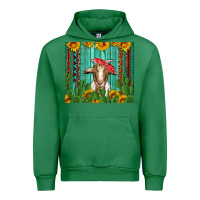 Emerald goat with sunflower and cactus Urban Hoodie - Artiststas