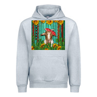 Heather Grey goat with sunflower and cactus Urban Hoodie - Artiststas